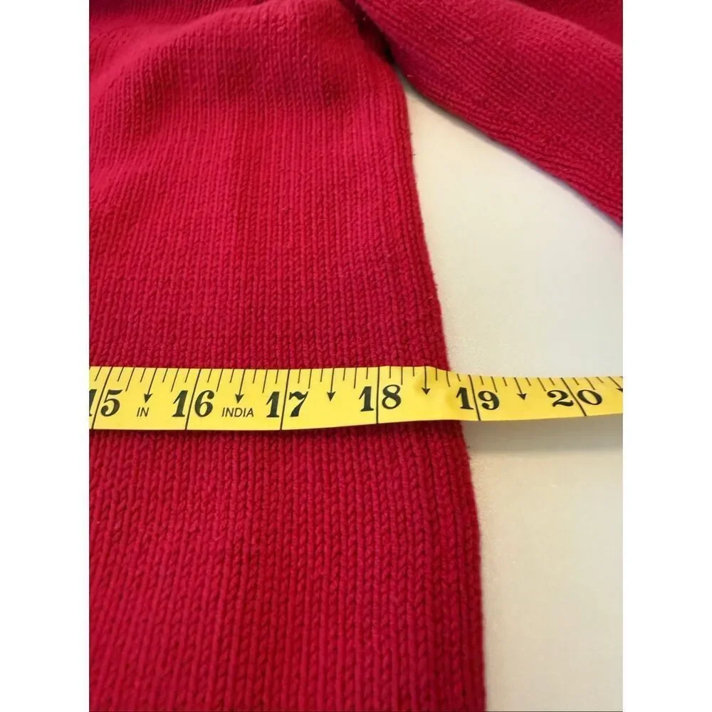 Liz Claiborne Villager Sport Sweater Vintage Red Sailor Collar Nautical Size MP